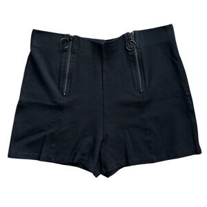 BlueSteel Black Double Zipper High Rise Shorts